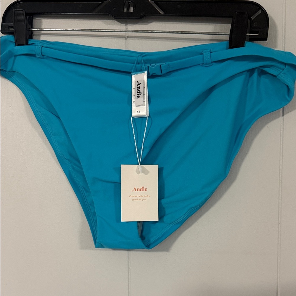 Andie Bright Turquoise Riviera  Bikini Bottom XL NWT